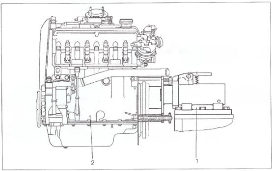Рис. 2.24.3. Двигатель, установленный на приспособление для разборки и
