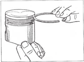 Рис. 2.27.2. Проверка перемещения поршневого кольца в канавке поршня.